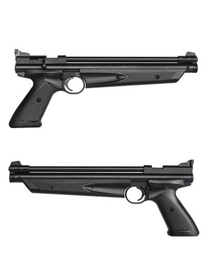 Pnömatik tabanca üzerinde beyaz izole 