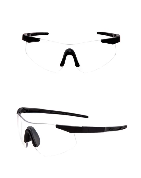 Gafas de seguridad para disparar y trabajar aisladas en espalda blanca —  Fotos de Stock