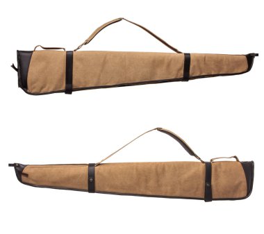 Beyaz için izole silahlar için kahverengi yumuşak kılıf