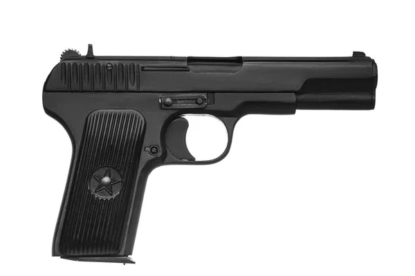 소련의 검은 총은 흰색 뒷면에 격리. ussr 권총 — 스톡 사진