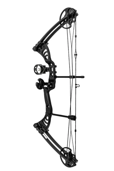 Modern, compound hunting bow and arrows  isolated on white — Stock Photo, Image