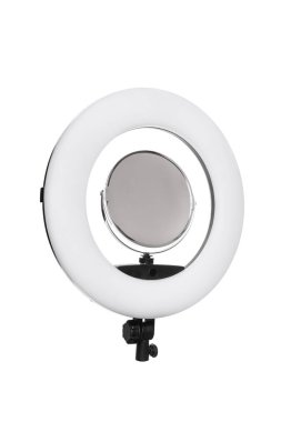 Dairesel neon Led lamba izole beyaz arka plan yakın çekim. Pop