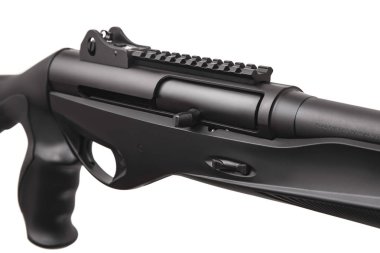 Modern siyah av tüfeği beyaz sırt izole