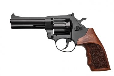Beyaz arka üzerinde izole tabanca tabanca Revolver