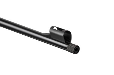 Küçük delikli tüfek 22 lr ahşap popo beyaz sırt izole