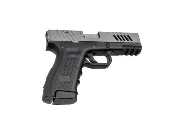 Modern siyah-gri silah beyaz arka planda izole.