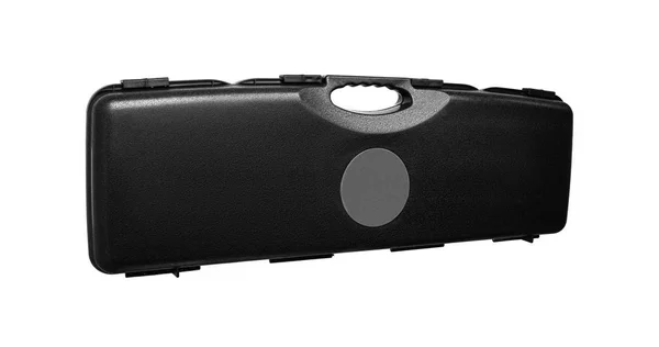 Black plastic case for gun isolated on white back Stock Photo