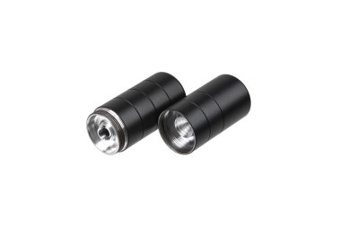 Silahlar için siyah susturucu. Bir sonunda olan bastırıcı 