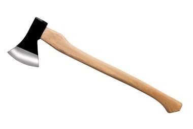 Beyaz arka plan üzerinde izole Ahşap Saplı Siyah balta