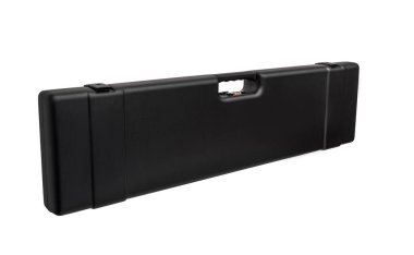 Beyaz arka üzerinde izole silah için siyah plastik durumda