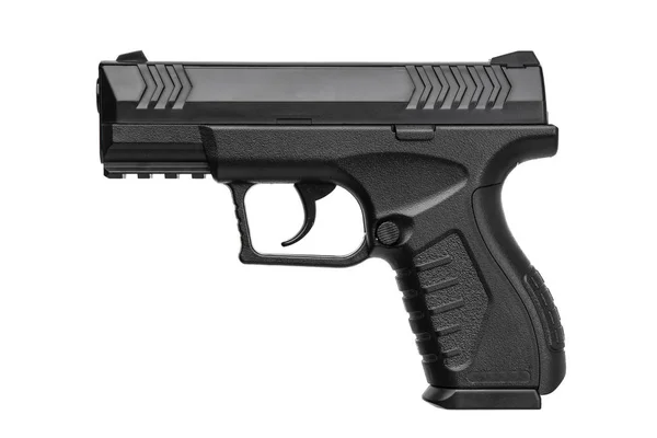 Pistola negra aislada en blanco — Foto de Stock