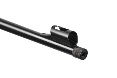 Klasik cıvata Carbine. 22LR ile bir ahşap popo izole beyaz