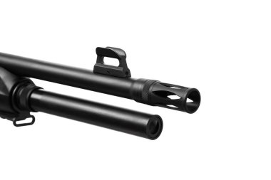 Beyaz Modern siyah tüfek izole