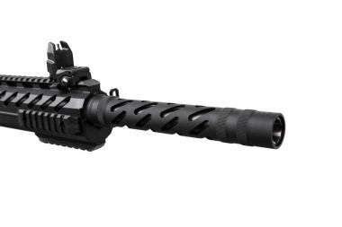 Modern yarı otomatik taktik av tüfeği beyaz backgrou izole