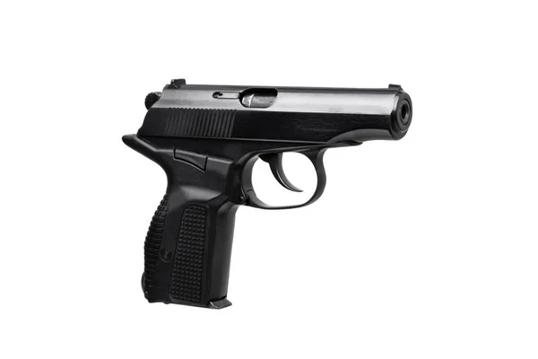Zwarte gun pistool geïsoleerd op wit — Stockfoto