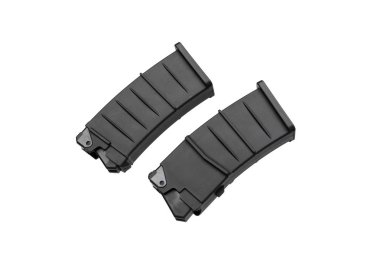 Assault av tüfeği tüfeği dergisi beyaz arka plan izole