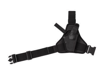 Beyaz bir arka plan üzerinde izole bir silah için siyah modern kılıf.