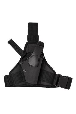 Beyaz bir arka plan üzerinde izole bir silah için siyah modern kılıf.