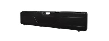 Beyaz arka üzerinde izole silah için siyah plastik durumda