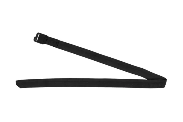 Czarny nylonowy pasek mocujący, pasek na białym tle. — Zdjęcie stockowe