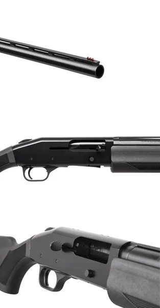 Modern siyah av tüfeği beyaz arka plan üzerinde izole. Siyah yarı aut — Stok fotoğraf