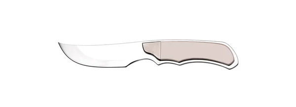 象牙のハンドルを持つ狩猟ナイフは、白い背景に隔離します。B — ストック写真