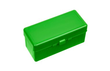 Kartuşlar için plastik kutu beyaz arka planda izole