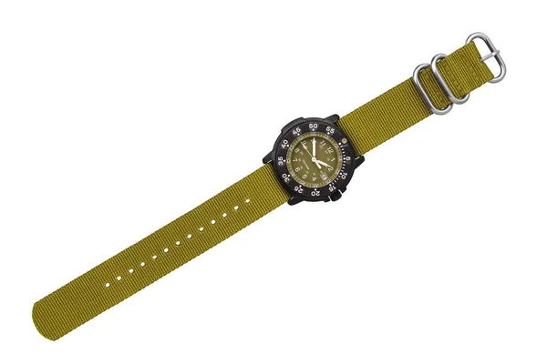 Armbanduhr isoliert auf weißem Hintergrund. Sportarmbanduhr mit Witz — Stockfoto