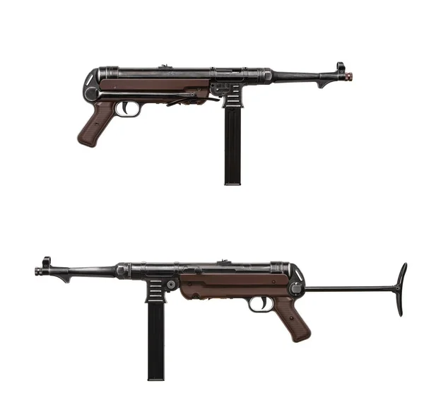Vintage submachine gun from the Second World War. Weapon isolate — Stock Photo, Image