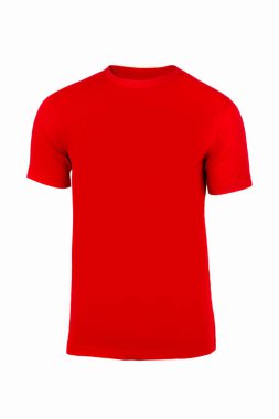 Kırmızı t-shirt, izole beyaz arka plan üzerinde elbise