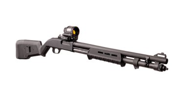 Beyaz bir backgr izole bir kolimatör görme ile Modern av tüfeği