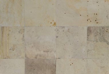 Taş doku kiremit arka plan patchwork, kahverengi. Kahverengi döşeme metni