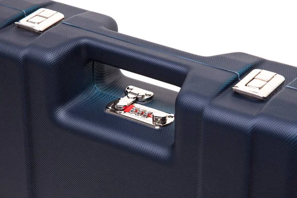 Blauer Kunststoffkoffer mit Zahlenschlössern für Waffen und Munition — Stockfoto