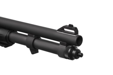 Beyaz Modern siyah tüfek izole