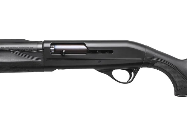 Modern semi-automatic left-handed shotgun isolate on white backg — ストック写真