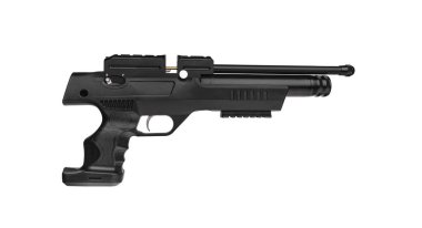 Modern air rifle with folding butt and collimator sight isolate  clipart