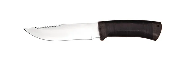Охотничий нож с деревянной ручкой. Изолированный на белой спине . — стоковое фото