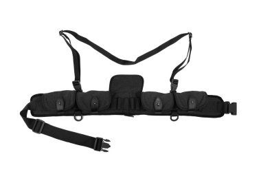 Modern siyah bandocu beyaz arka planda izole edilmiş. Suç ortağı