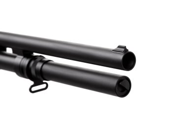 Beyaz Modern siyah tüfek izole