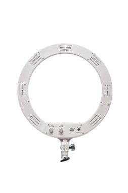 Dairesel neon Led lamba izole beyaz arka plan yakın çekim. Pop