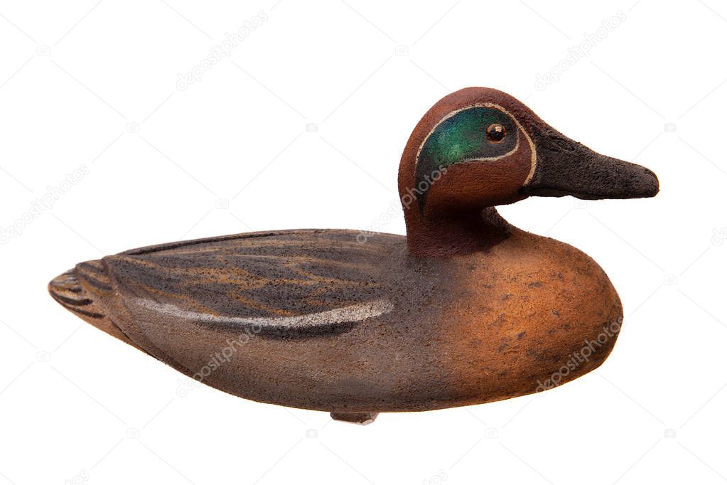 Mallard Duck Decoy isolated on white 