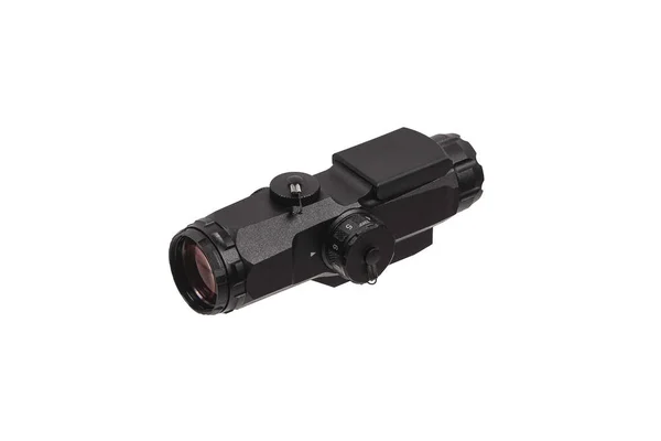 Modern Siyah Optik Dürbün Beyazda Izole Edilmiş Bir Silah Için — Stok fotoğraf