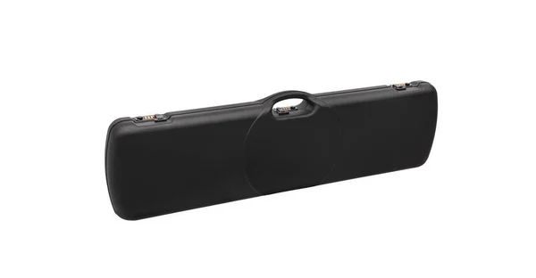 武器の輸送と保管のための黒いプラスチック製のハードケース 白地に隔離された銃コンテナ — ストック写真