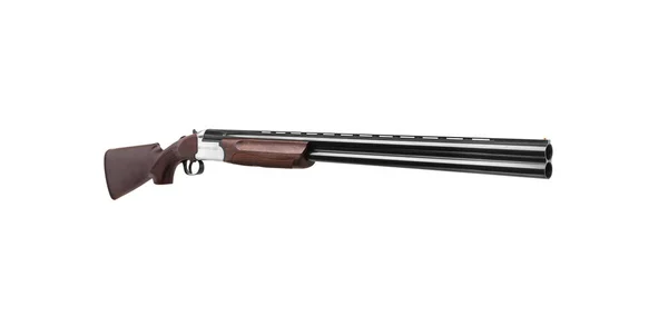 Weapons for sports and hunting. Classic double-barrell smooth-bore hunting rifle isolated on white background