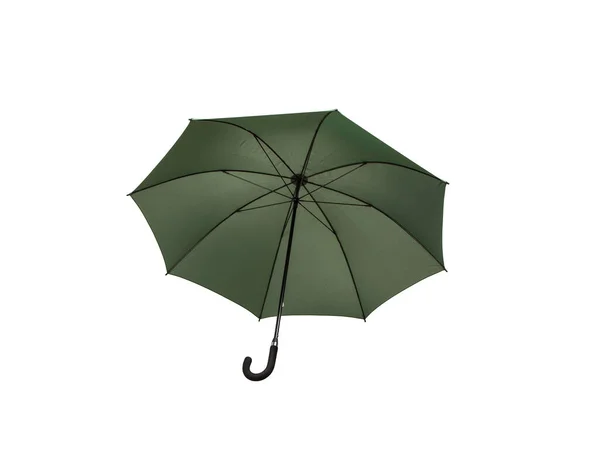 大雨伞用来遮雨和晒太阳 白色背景上的橄榄色伞隔离 — 图库照片