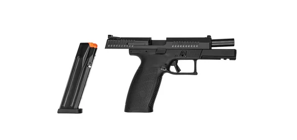 Modern Halvautomatisk Pistol Isolat Vit Bakgrund Vapen För Armén Och — Stockfoto