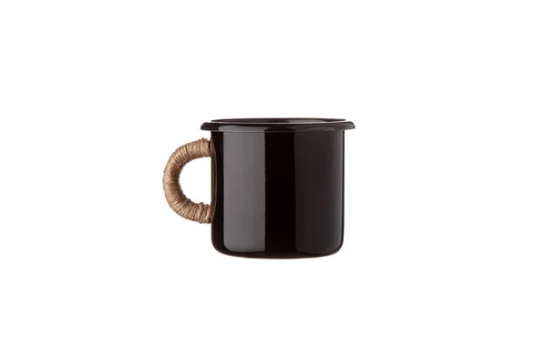 Taza Viaje Metal Con Aislamiento Térmico Mango Cómoda Taza Irrompible — Foto de Stock