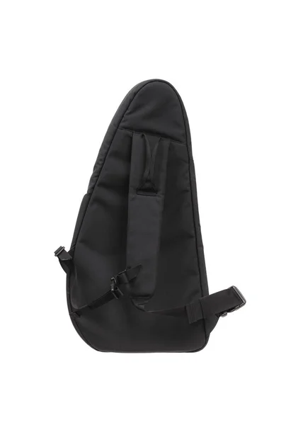 Kleiner Rucksack Mit Einem Schultergurt Schwarze Umhängetasche Isoliert Auf Weißem — Stockfoto