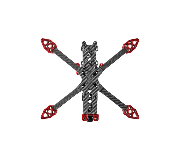 Carbon Frame Voor Fpv Race Drone Isoleren Witte Achtergrond Montage — Stockfoto
