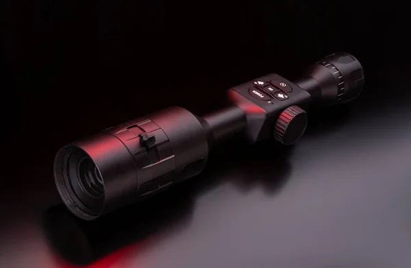 Сучасний Снайперський Приціл Темному Тлі Оптичний Пристрій Наведення Стрільби Великі — стокове фото